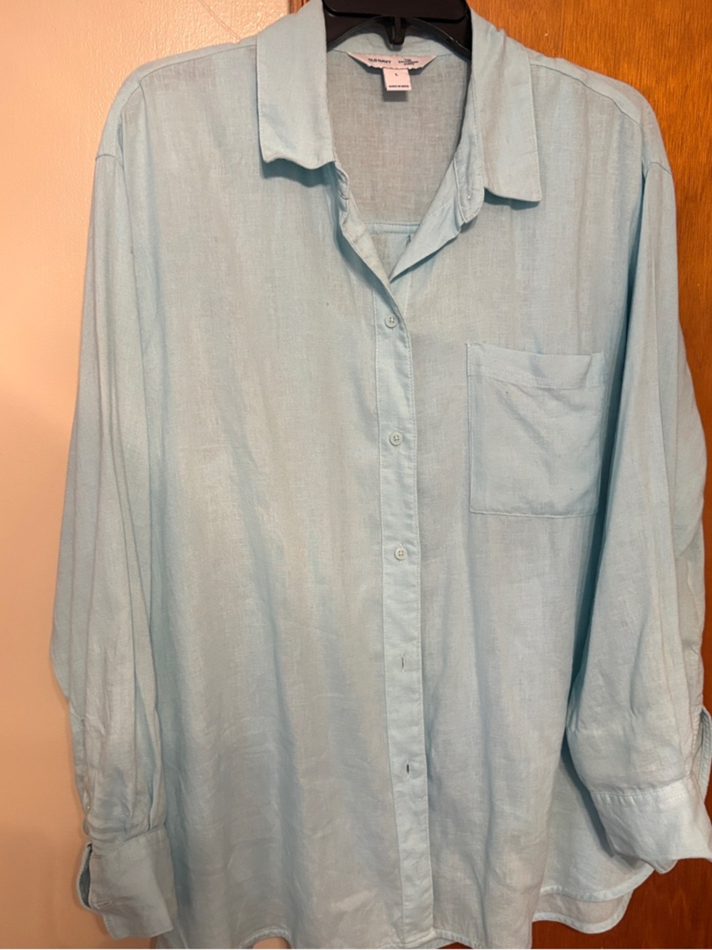 Old Navy Light Green Button-Up Shirt